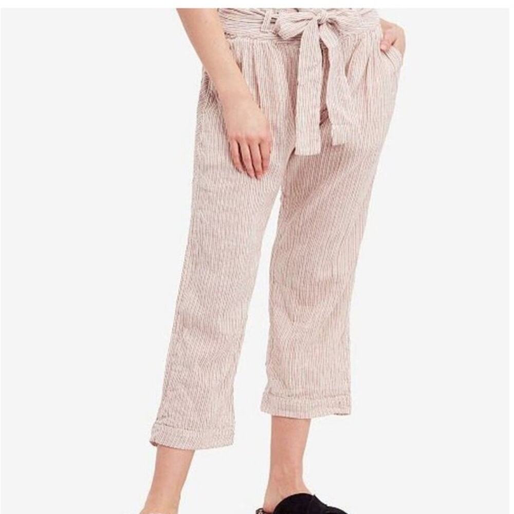 Free People Rumors pants white gray striped yarn died size 0 high waist harem - Picture 16 of 16